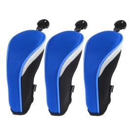 Andux 3 Pack Golf Hybrid Club Head Covers Interchangeable No. Tag Black & Blue MT/hy04