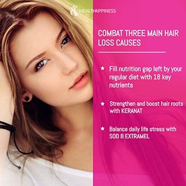UpNourish Hair Growth Vitamins for Women - Proven Hair Supplement with KERANAT, DHT Blocker PHYTOPIN, Biotin 5000 mcg & SOD, Hair Vitamins for Faster 