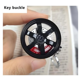 Adunsiaoto Car Tire Keychain Creative Fashion Car Key Chain Type Car Wheel Key Chain Metal Wheel Car Tire Car Key Fob Brake Disc Keychain