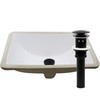 Novatto (NOVB0) Rectangular Undermount White Porcelain Sink with Matte Black