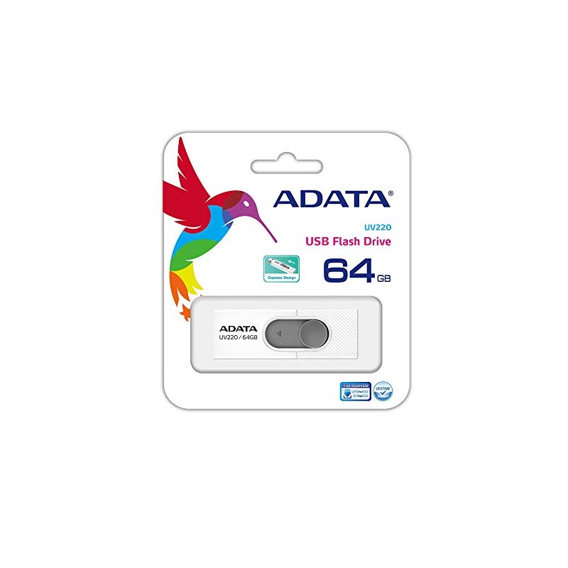 ADATA 64 GB Memoria Flash USB 2.0 Deslizable Color Blanco