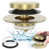 Brushed Gold Upgraded Tip Toe Tub Stopper, Universal Pop Up