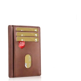 Kauzzet Luxury Smart Wallet Credit Card & ID Holder, Compatible with iOS Find My App, RFID Blocking, Minimalist Wallet, Thin Card Wallet for Men (Brown)