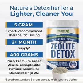 HolyLand Zeolite Cleanse - Zeolite Detox Powder (400 Gram Value Size) - Clinoptilolite Natural, Activated - Supports Energy, Mental Focus, pH Balance, Immune Defense, Optimal Gut Health