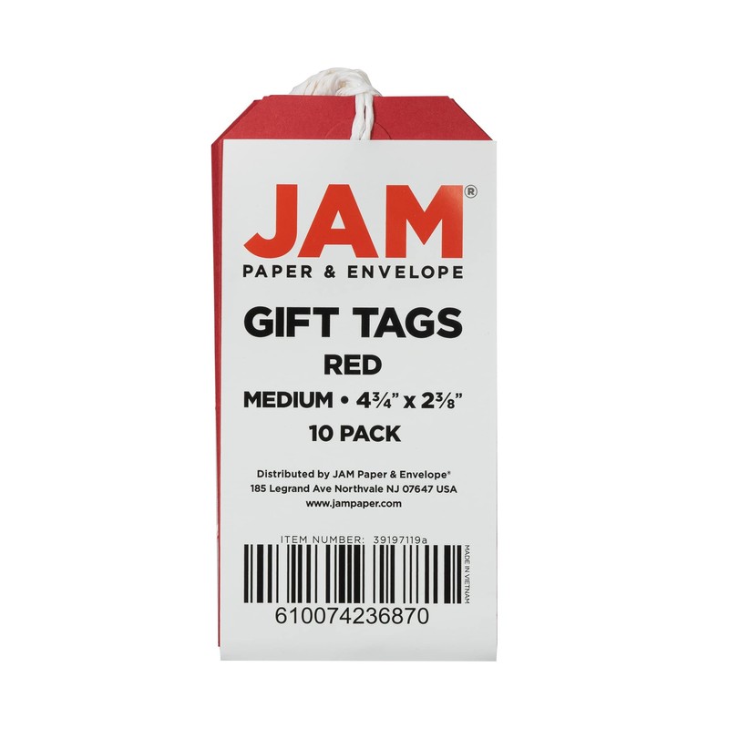 JAM PAPER Gift Tags with String - Medium - 4