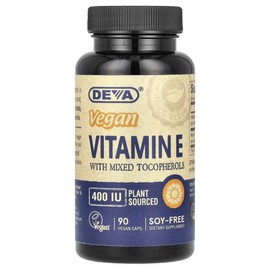 Deva Vitamin E Tocopherol VitaminE Mixed Tocopherols 400IU 90 tablets, 1 unit / 데바 비타민E 토코페롤 VitaminE Mixed Tocopherols 400IU 90정, 1개
