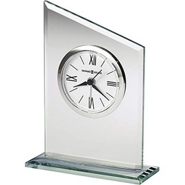 Howard Miller Leigh Table Clock 645-805 – Modern Glass with Quartz, Alarm Movement