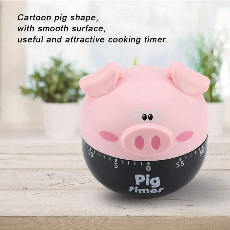 BuyWeek Kitchen Timer, Cute Cartoon Pig Mechanical Timer, Egg Timer,