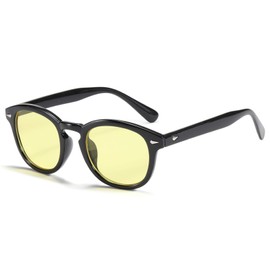 Retro Round Oval Sunglasses For Men Women Trendy Vintage Circle Glasses Tint Lens Colorful See Through UV400 Eyewear