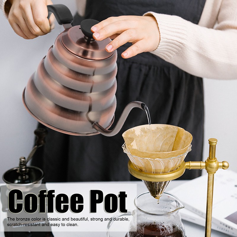 Coffee Pot 304 Stainless Steel Seamless Welding Technology Antirust Gooseneck
