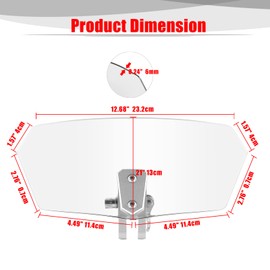 Goldfire - Deflector de viento universal ajustable para parabrisas de motocicleta,