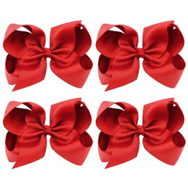 Pack of 4 Red Bow Hair Clips Children's Hair Clips Children's Hair Accessories Cute Girls Hair Clips Bow Decoration