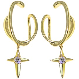 Cruyff Ear Cuffs, Ear Cuffs, Ear Cuffs, Earrings, Hypoallergenic, For Both Ears, Gold/Silver, Metal