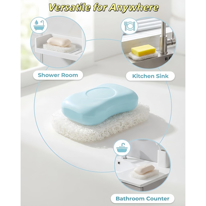 8 Pack Soap Saver Pads,Self Draining Soap Holder Pad for