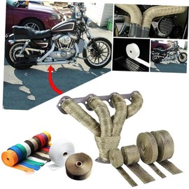 ULTECHNOVO Exhaust Heat Tape for Cars and Motorcycles High Temperature Resistant Insulation Cable Ties Red