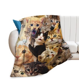 Cat Blanket Cat Kitty Gifts for Girls Boys Woman Kids Cat Kitty Lover Throw Blankets Soft Blanket Warm Fleece Flannel Plush Blankets for Bed Sofa Couch 40"x50"
