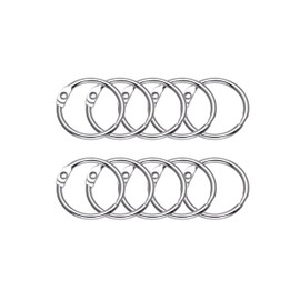 Set of 10 Stainless Steel Rings Card Ring Key Holder Ring Binder Ring Vocabulary Ring Nickel Plated Durable Document Organizer Office School Small Accessories Storage for Loose Leaf Files