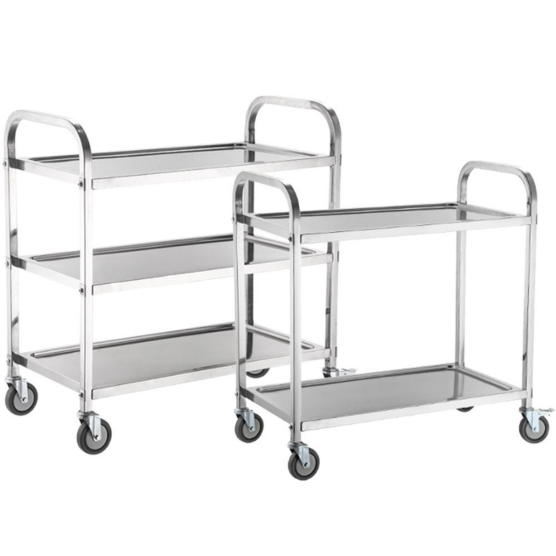 Dason All Stainless Steel 3-Stage Serving Cart Guruma Extra Large
