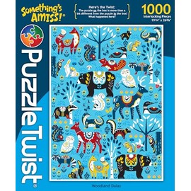 PuzzleTwist - Woodland Dalas - 1000 Piece Jigsaw Puzzle, Something's Amiss! Series, Unique Challenging Fun for Adults Family Teens, Made in USA