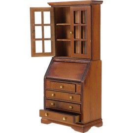 Abaodam Dollhouse Wood Bookshelf Mini Wood Drawer Cabinet Miniature Cupboards Model Mini Bookcase Storage Shelves Furniture for Accessories 1: 12 Doll House Decor