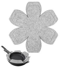 Sibba Pot Pan Protectors 6 Pcs Stacking Separator Set Anti Slip Dividers Gray Plates Pads 3 Sizes Avoid Marring Cookware Accessories Reusable Insulation Padding Cover for Glass Ceramic Cup