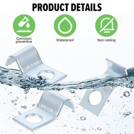 100 Pcs Outdoor Cable Clips, 1/4 Inch Cord Clips Stainless Steel Conduit Clamp Zinc Plated Wire Clamps Agricultural Fence Clamps Wall Cables Clip for Wire Installation, Tube Management, Cable Fastener