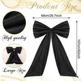 Suncalla Big Black Bow Birthday Decorations Large Coquette Party Wedding Backdrop Large Bow Themed Decor Satin Big Black Bachelorette Party Decorations Giant Wall Decor Ornaments Supplies