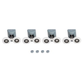 CHEOTIME Shower Door Upper Rollers, Set of 4 Single or Double Shower Door Runners Wheels Pulleys Guides 25mm Diameter Home Bathroom DIY Replacement Parts (Two Wheels)