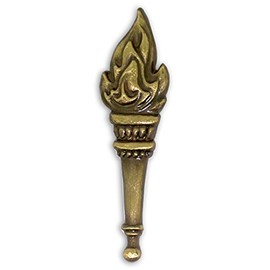 PinMart Antique Gold 3D Torch Knowledge Leadership Lapel Pin