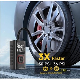TekGlom Tire Inflator Portable Air Compressor,150 PSI Smart Air Pump for Car Motorcycle Bike Balloons Ball Digital Pressure Gauge LED Light & USB Port for Phone Tablet