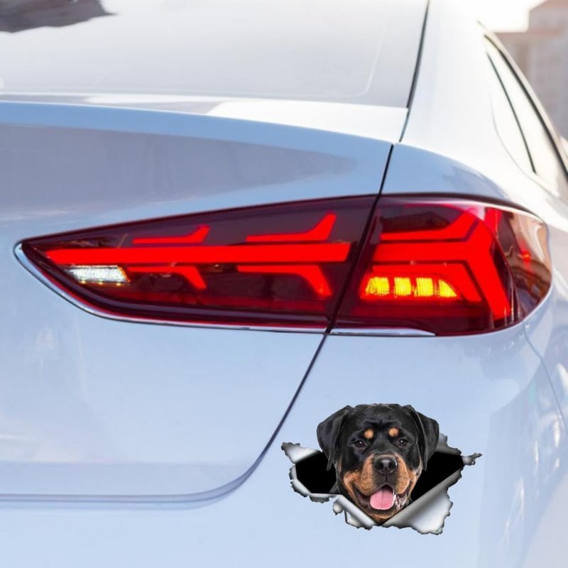 Rottweiler 3D Breakthrough Effect, Waterproof, Reflective, Funny Sticker for Laptop,