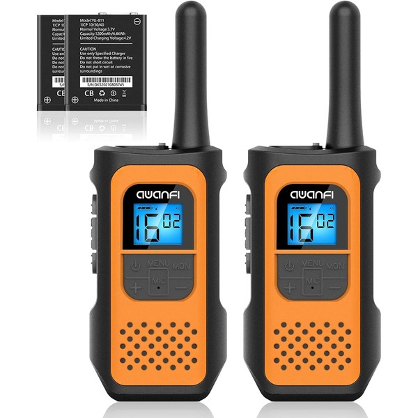AWANFI 2 Pack Adults Walkie Talkies, Long Range Rechargeable Walkie