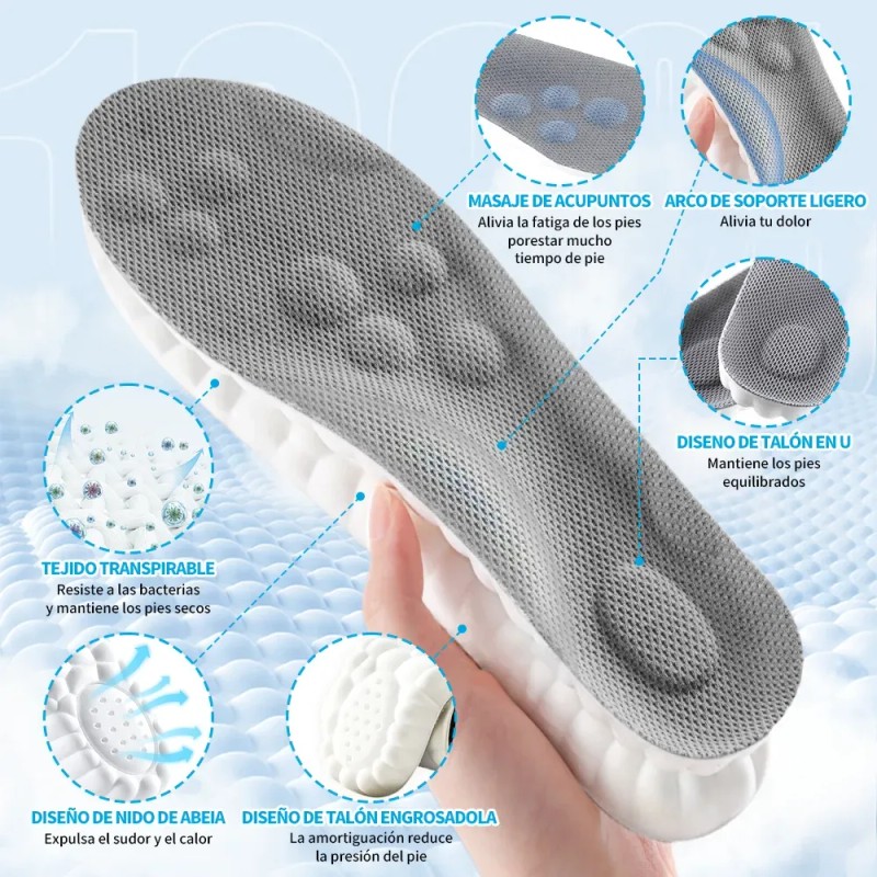 6 Pares Plantilla Ortopedica Deportiva De Gel Pie Plano 4d