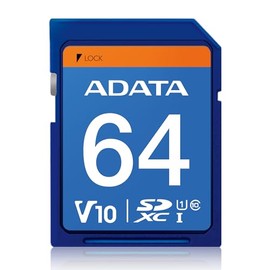 ADATA 64GB UHS-I CLASS10 SD Card 100/25 MB/s ASDX64GUICL10-R-I