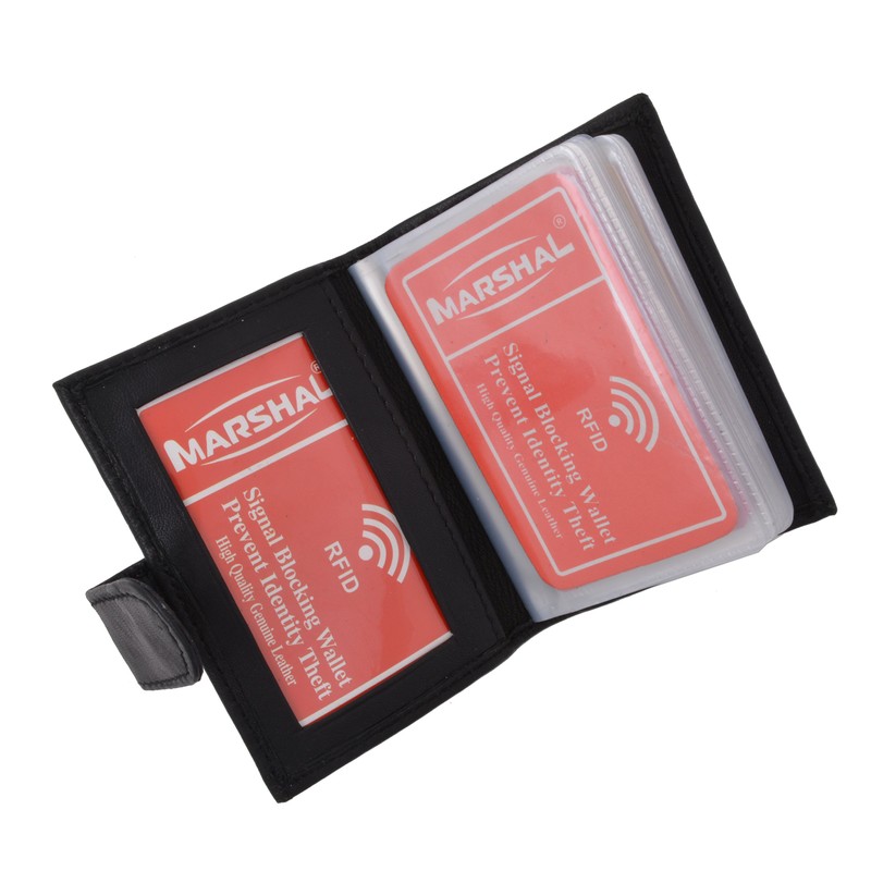 Premium Soft Leather RFID Blocking Credit Card ID Holder with