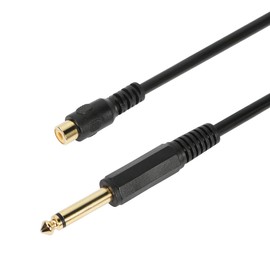 CERRXIAN RCA to 1/4" Audio Cable, 6.35mm TS Mono Plug Male to RCA Female Phono Cable(rcaf-6.35m) (0.3m)