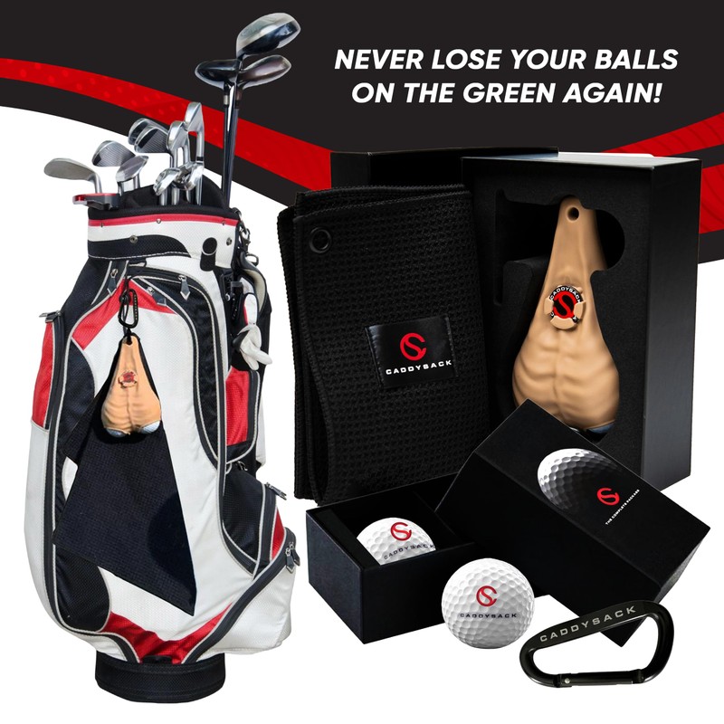 CADDYSACK Golf Ball Holder and Dispenser with Golf Towel, 2
