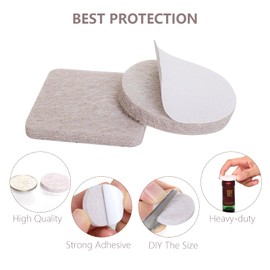 Yelanon Felt Furniture Pads -60 Pcs Premium Felt Pads for Chair Legs Furniture, Floor Protectors for Hardwood Floors, Beige