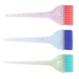 Hair Dye Brush Set, 3 Pcs Professional Home Salon Hair Highlighting Brush Applicator with Glitter Handle