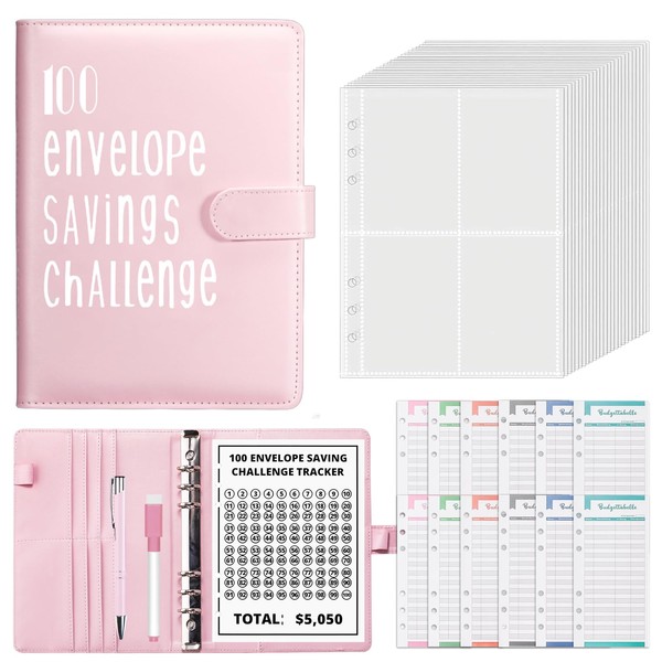 100 Envelope Challenge Binder, Money Saving Wallet Budget Binder with