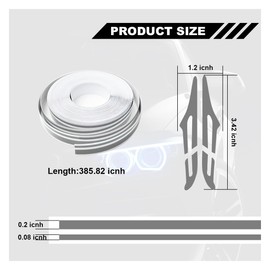 ZIMISI 2 Rolls 32Ft Car Pinstripe Tape, Vinyl Pinstriping Tape, Car Body Side Trim Stripe Tapes, Racing Stripes DIY Stickers, Car Decorations for Auto/Motorcycle/Home/Musical Instrument (Silver/Grey)