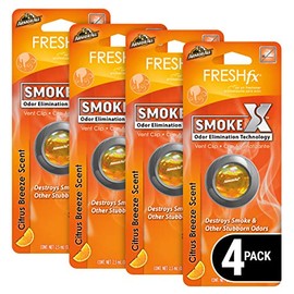 Armor All Car Air Freshener and Purifier, Smoke X, Odor Eliminator for Cars, Trucks, Freshfx Citrus Breeze Car Vent Clip, 0.08 Fl Oz Each, 4 Pack