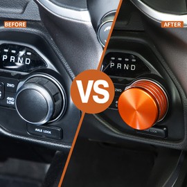 JWWY Gear Shift Shifter Switch Knob Transmission Gear Lever Gearstick Selector Knob Cover Trim for Dodge 2018-2024+ Dodge RAM 1500 Interior Accessories Special Editions Orange Aluminum Alloy