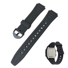 For Casio Watch Strap Compatible with W-800H Resin, 18 mm Resin Watch Strap, Waterproof and Durable, Compatible with W-800H-1AV W-800H-1BV W-800HG-9AV