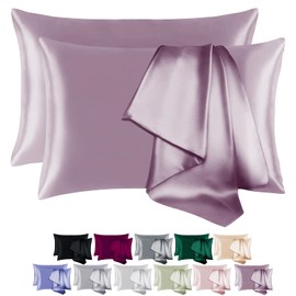 BEIJOEY 100% Mulberry Silk Pillowcase for Hair and Skin,with Hidden Zipper,Both Sides 19 Momme 600 Thread Count Natural Silk Pillow Cover,Soft Breathable Smooth (Pink, King 20''x36'')