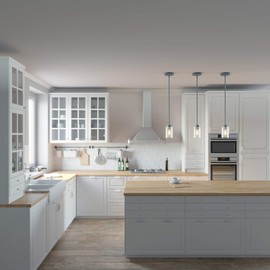 Hunter - Hartland 1-light Indigo Blue, Mini Pendant Light, Dimmable, Casual Style, Cylinder Shaped, for Bedrooms, Kitchens, Dining, Living Rooms - 19165