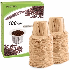 K cup Coffee Paper Filters Disposable for Keurig Reusable K Cup Filters, Disposable Keurig K Cup Filters, Fits All Keurig Single Serve Filter Brands (100, Natural NO lid)