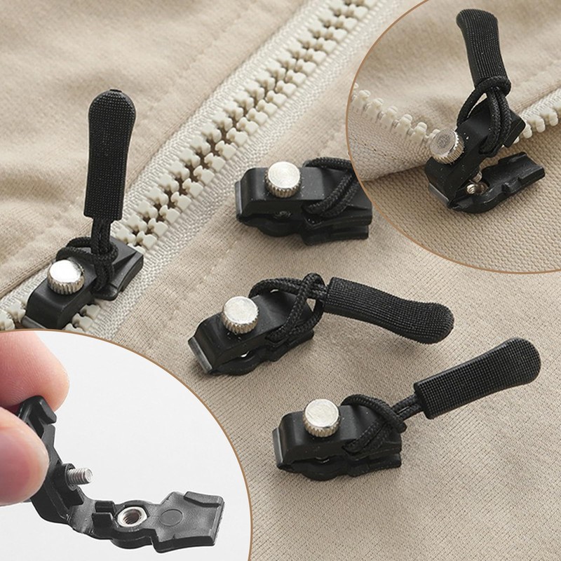 Zipper Pull Replacement Kit, 9-Pack 3-Sizes Instant Zip Fixer with