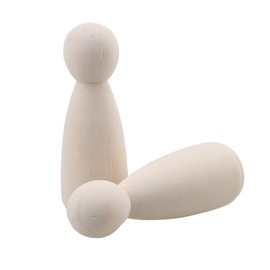 Mxfans 10Pieces Painting Art Wooden People Peg Dolls Craft Figurine 65MM Woman Doll for DIY Decorative