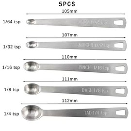 5Pcs Stainless Steel Mini Measuring Spoons Set